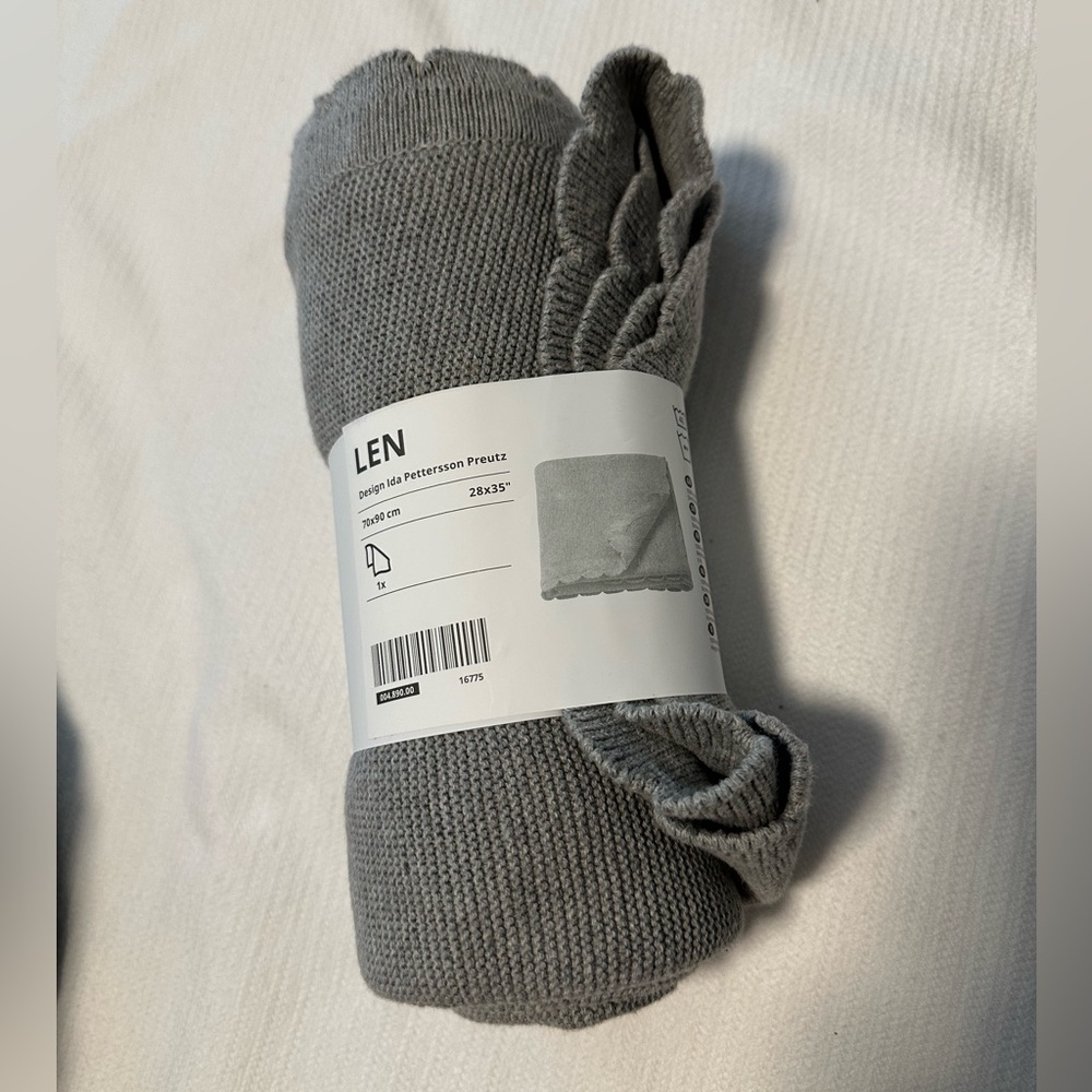 IKEA Gray Knit Baby Blanket